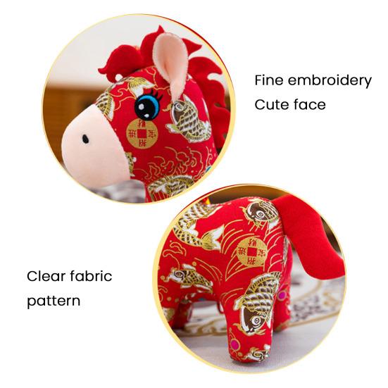 Кукла Лошадь Удачи в Год Лошади Национальный Стиль Благоприятные Благословения Фигурка Лошади Китайский Зодиак Плюшевая Игрушка Лошадь