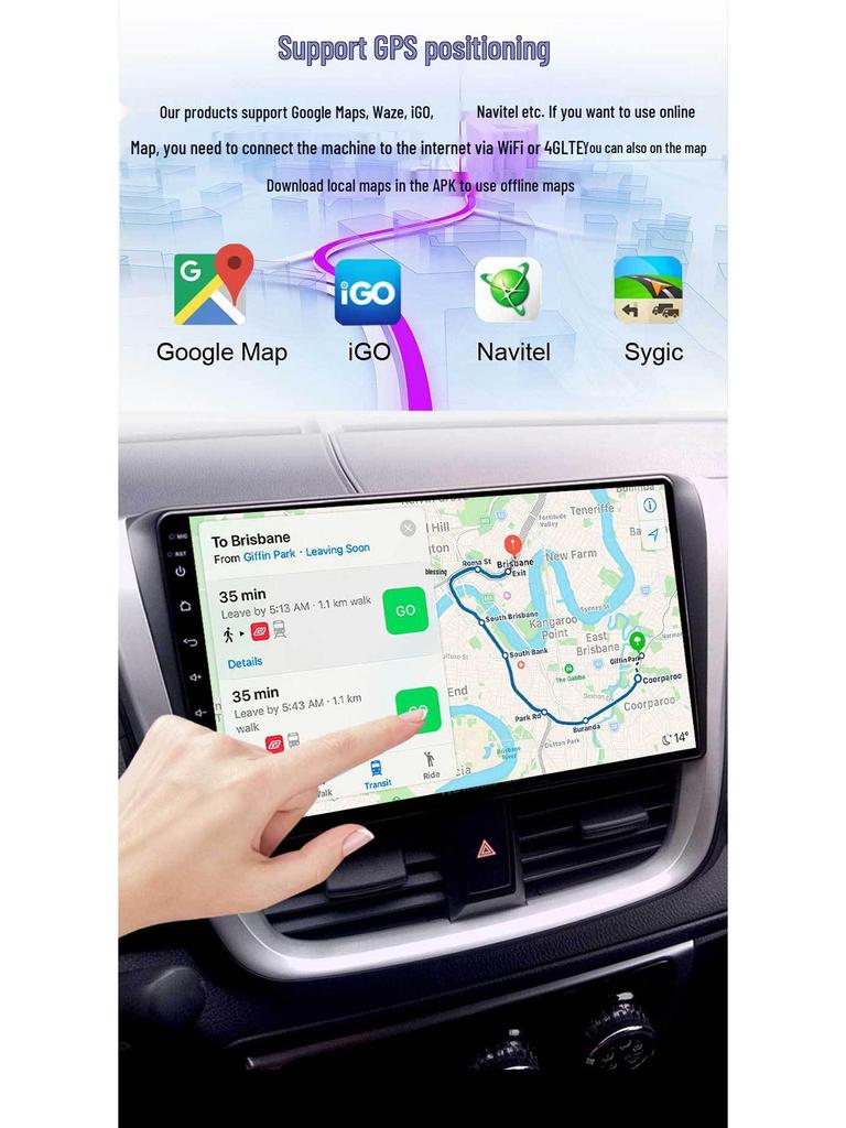 Universal 9-10 Inch Car GPS & CarPlay Navigation System