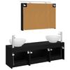 Bathroom Furniture Set 4 pcs Black Oak Engineered Wood and Glass