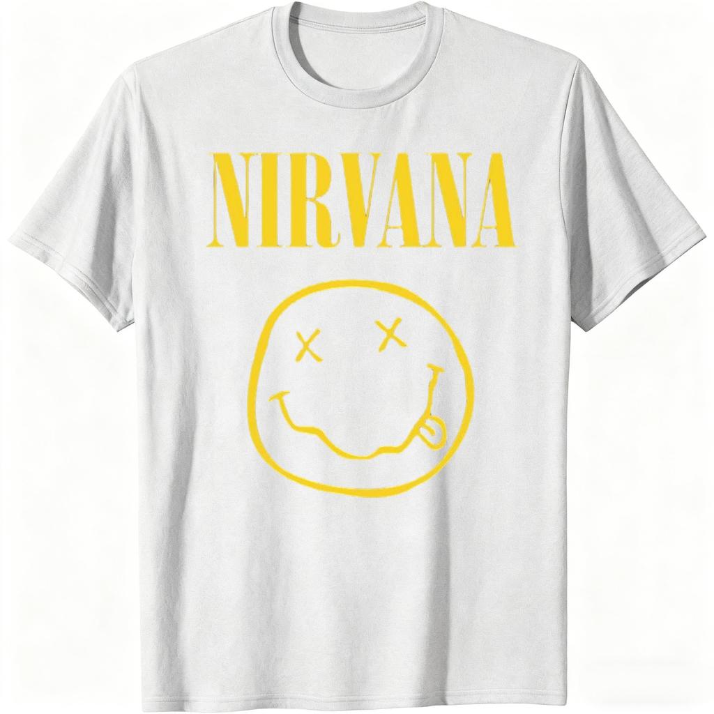 Унисекс футболка Nirvana с графикой улыбающегося лица, 100% хлопок, модная, ретро, Y2k, рок-стиль, унисекс, женская, дышащая, новая, с коротким рукавом