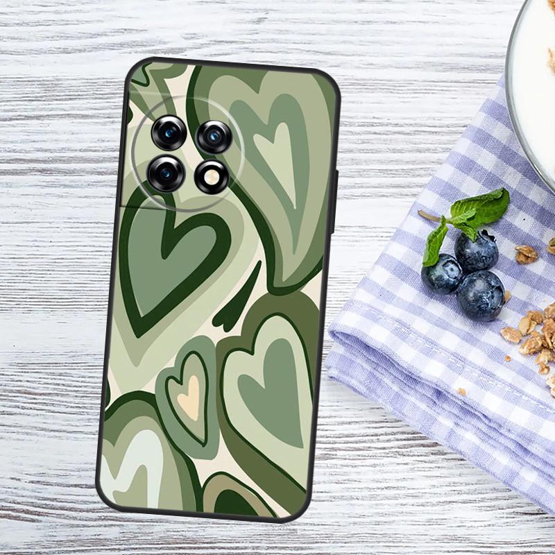 Brown Purple Hearts Swirl Pattern Case For OnePlus Nord 5 CE 3 4 Lite N20 N30 OnePlus 15 15R 13 13T 10T 10 11 12 12R 13R Cover