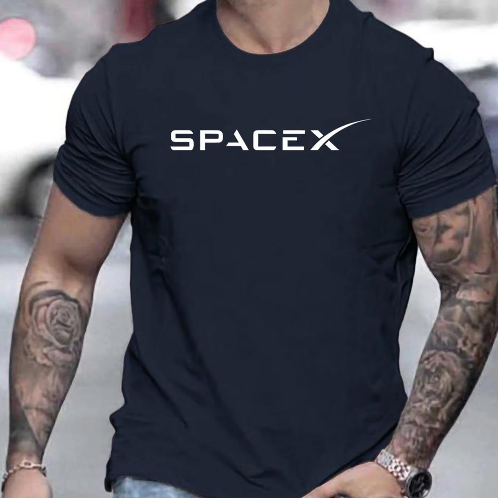 Мужская летняя мода повседневная свободная оверсайз SPACEX принт с буквами круглый вырез короткий рукав Оверсайз Унисекс Харадзюку высокое качество