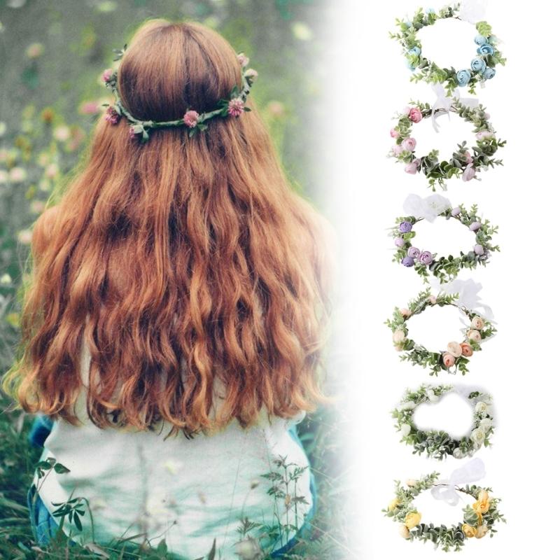 Свадебный венок из цветов для невесты, цветочные повязки на голову, цветочные повязки на голову для невесты, женские цветочные гирлянды, корона, цветочный венок для волос