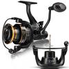 Спиннинговая рыболовная катушка 6 + 1BB, металлическая шпуля, передняя и задняя катушка для ловли карпа, рыболовная катушка с деревянной ручкой
