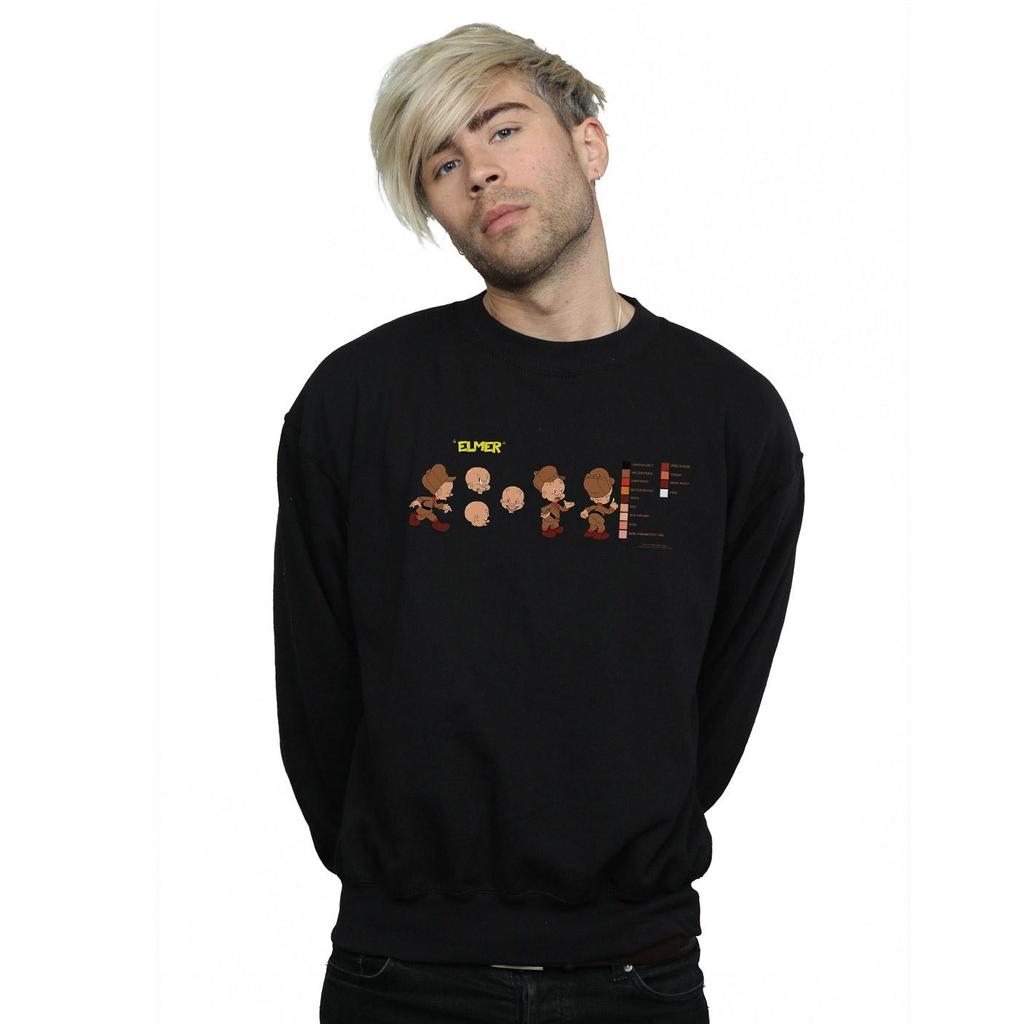 Looney Tunes Mens Elmer Fudd Colour Code Sweatshirt