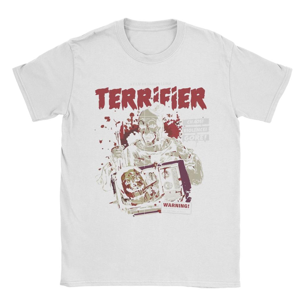 Men T-Shirts Terrifier Horror Movie Funny Cotton Tees Short Sleeve  T Shirt Crew Neck Clothing Party