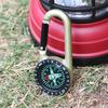 Survival Mini Compass Keychain Zinc Alloy Small Pocket Compass Carabiner Buckle Outdoor Accessory for Camping Hiking Backpacking