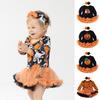 Go'dak Bolalar Qizlar 2 dona Libos To'plami Uzun yengli Libos + Bosh bog'lamasi Halloween Kiyimlari