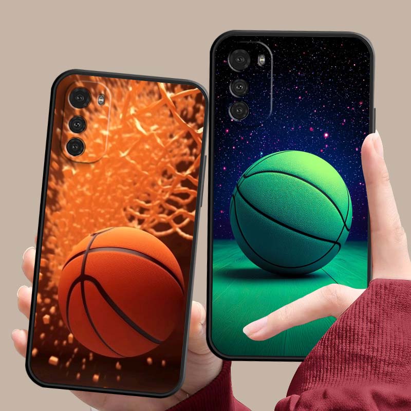 Спортивный баскетбольный крутой чехол для телефона для Motorola G85 Edge 50 G24 G35 G14 G04 40 G72 G34 G G54 G13 G32 5G Черный