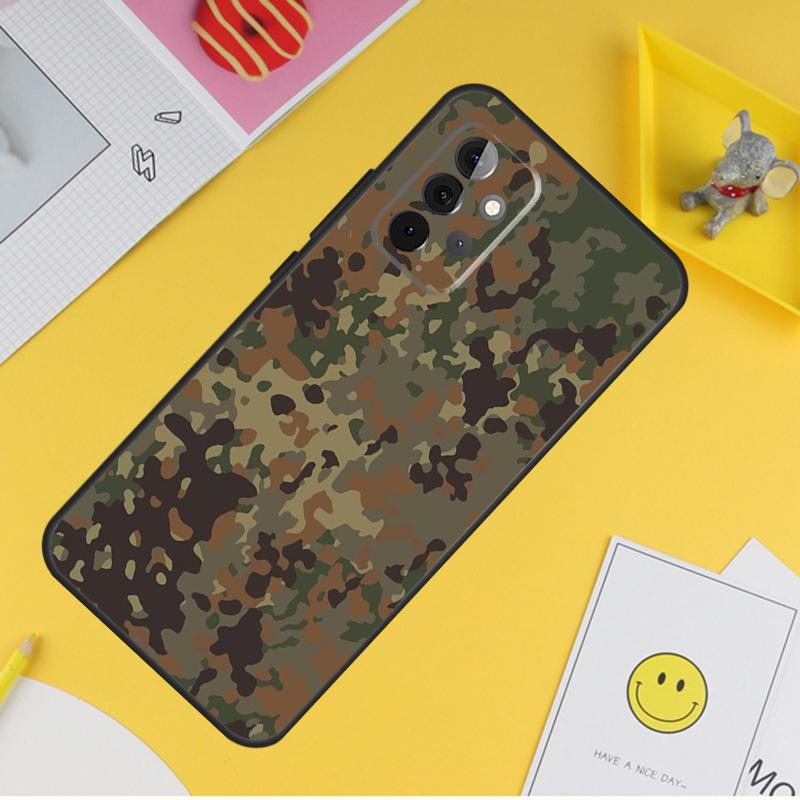 Flecktarn Camouflage Camo Case For Samsung Galaxy A55 A35 A25 A15 A51 A71 A12 A32 A52 A13 A33 A53 A14 A34 A54 Coque