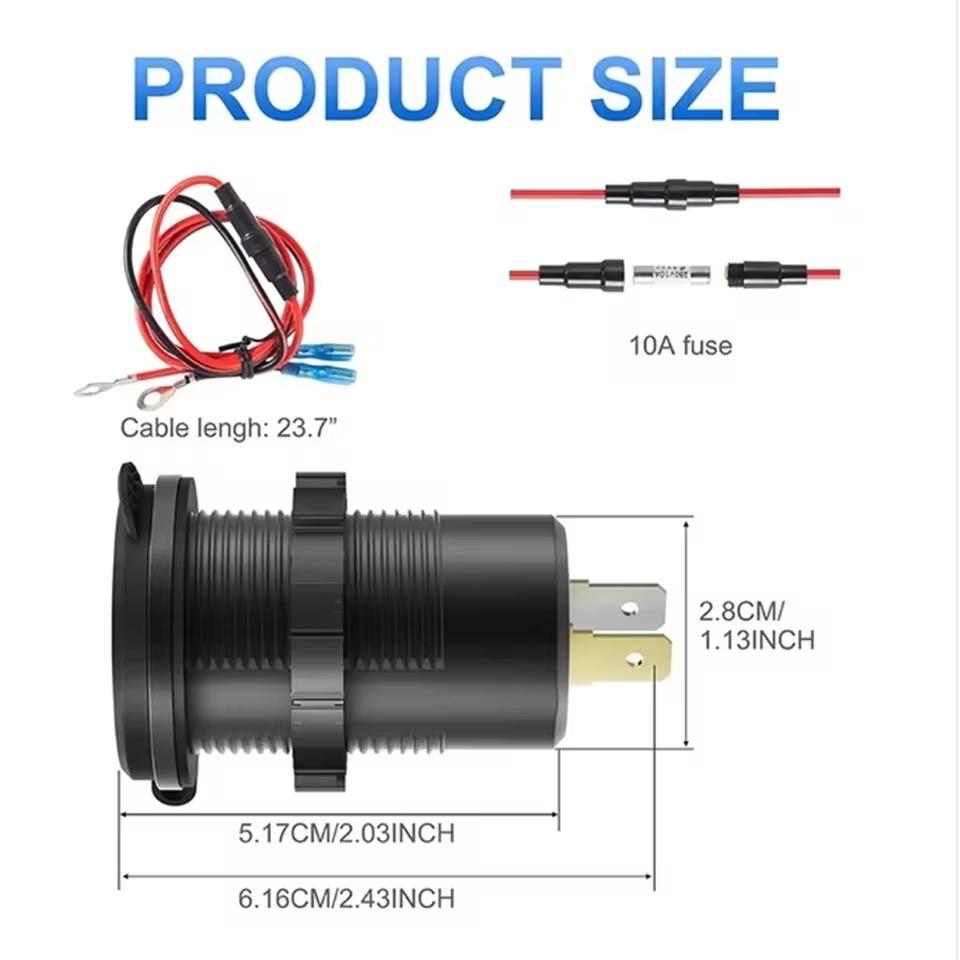 Разъем автомобильного зарядного устройства 83 Вт PD30 Вт быстрая зарядка двойной USB+Type C выход адаптер питания для телефона с вольтметром для мотоцикла грузовика лодки