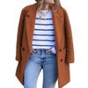 Women Winter Overcoat Double-breasted Turn-down Collar Long Sleeves Buttons Cardigan Plus Size