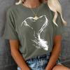 Women Summer T Shirt Puppy Print Retro Fashion Short Sleeve Tees Casual   Printed  Tops