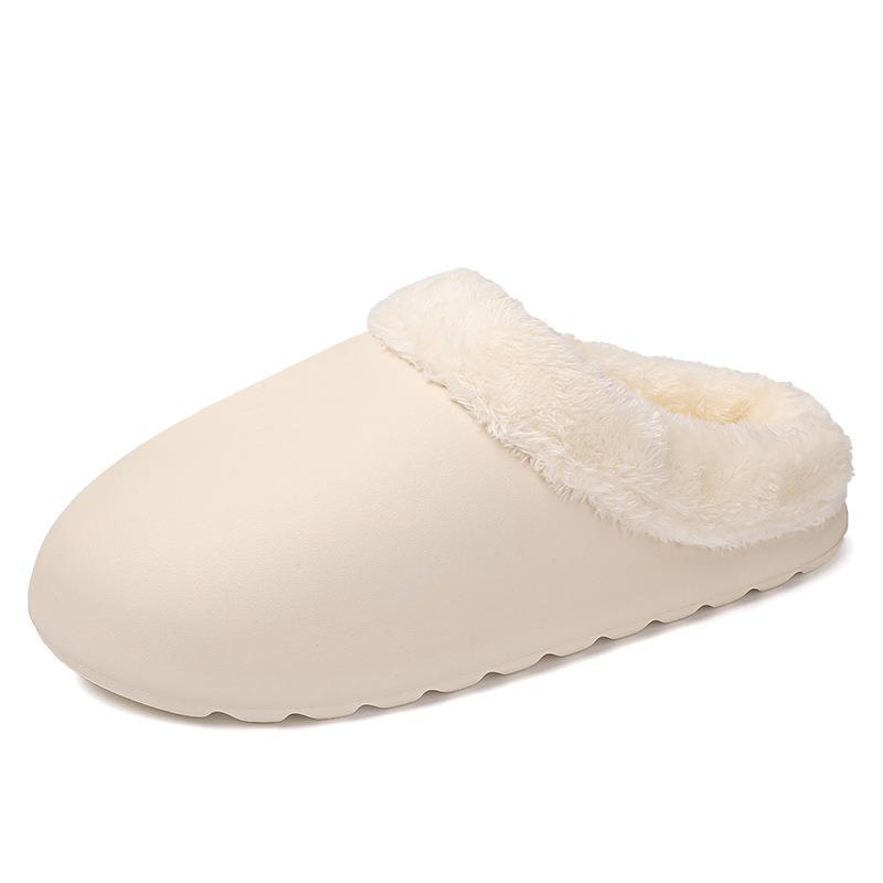 Хлопковые тапочки мужские зимние с толстой подошвой водонепроницаемые и нескользящие для дома, наступая на дерьмо, пара для дома, полуперетаскивание