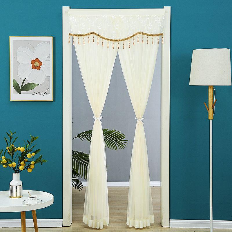 Кружевная двухслойная противомоскитная штора-дверь с перегородкой для приватности для всех сезонов