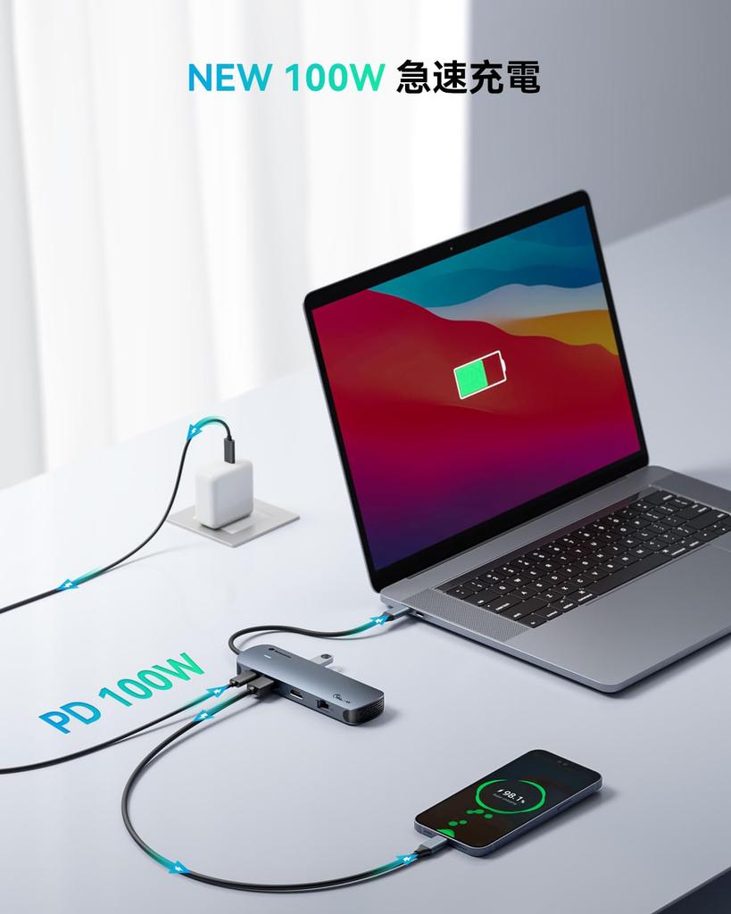 Новый Yottamaster USB C Хаб 3 10 Гбит/с Gen2 Адаптер для передачи данных Выход HDMI Быстрая зарядка PD 100 Вт Порт Gigabit Ethernet LAN Картридер для аудио Совместимый