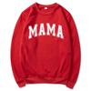 Mama Varsity Sweatshirt Mom Life Hoodie Super Mom Shirt Mother's Day Tops Women Fashion Crewneck Sweatshirts