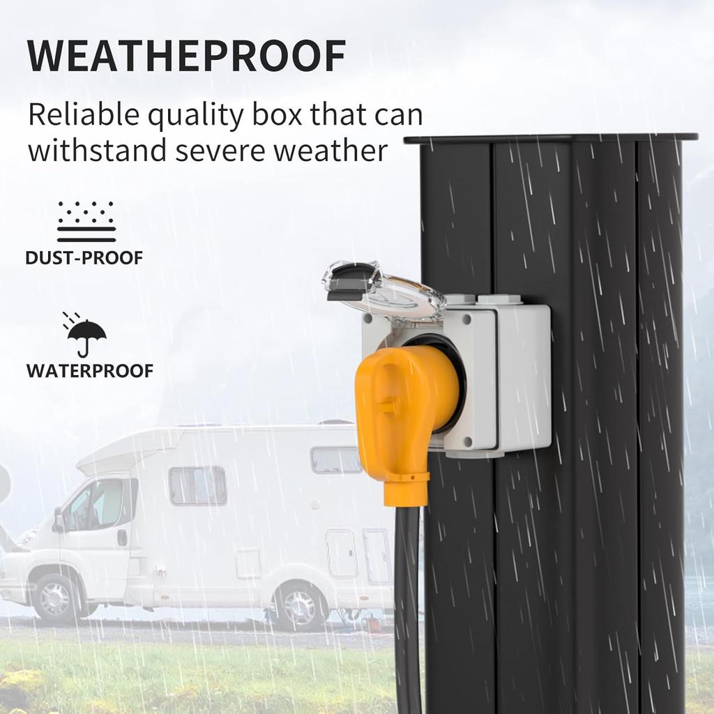 STARELO NEMA 14-50R Outlet,50Amp RV Power Outlet Box 125/250Volt,Outdoor dustproof and Weatherproof for RVs, Electric Vehicles, generators, Welding