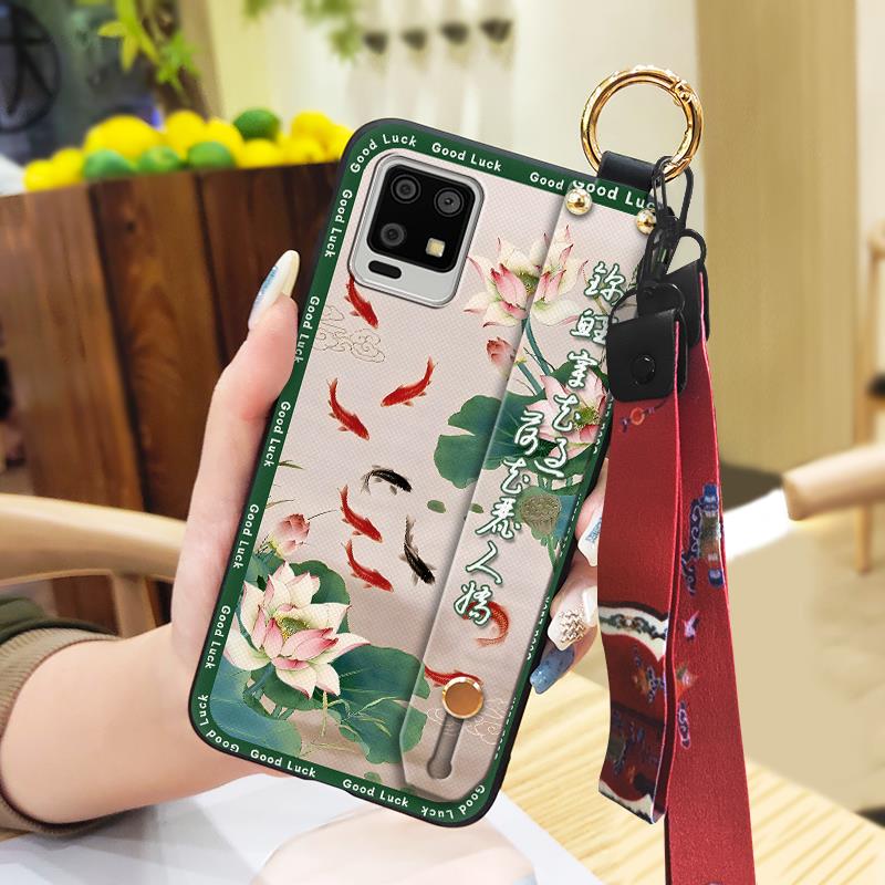 Silicone For Mom Phone Case For Sharp Aquos Zero6/Aquos Air Waterproof Dirt-resistant Kickstand Anti-dust Wristband Ring