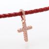 Подвеска-шарм Крест с цирконием Rose Gold - Легкая роскошь, дизайн в форме сердца