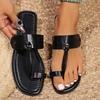 Women's Slippers Flat Bottom Open Toe Clip Toe 2024 Summer New Outdoor Leisure Beach Shoes Lightweight Women's Slippers Slip On