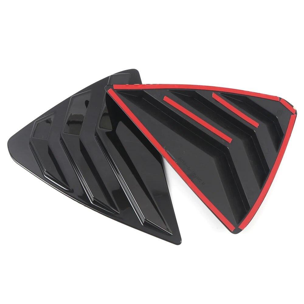 For Mazda CX-5 CX5 2017 2018 2022 2023 Glossy Black Rear Window Shutter Cover Trim Window Louver Side Vent Trim