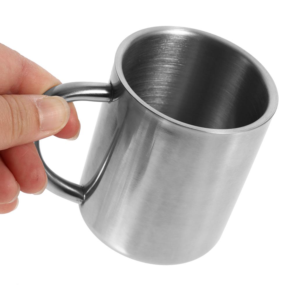 Portable Student Stainless Steel Double Wall Mug Travel Camping Coffee Tea Milk Cup Durable