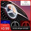 Hot Car Sticker Car Front Grill Logo Light mirror face LED Badge Emblem Luminous Decorative Light For Mercedes Benz W213 E-Class