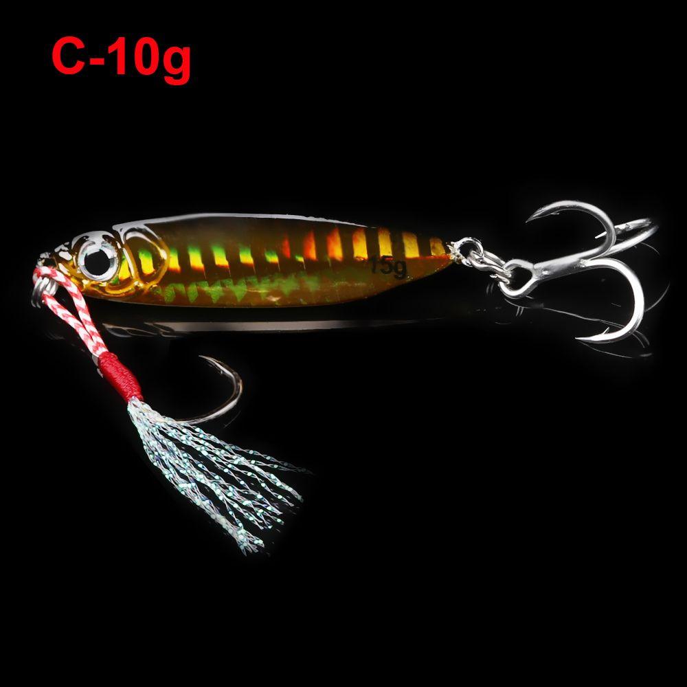 Minnow 10/15/20/30g Colorful Lead Casting Jig Bait Feather Metal Fishing Lures Spinning Baits