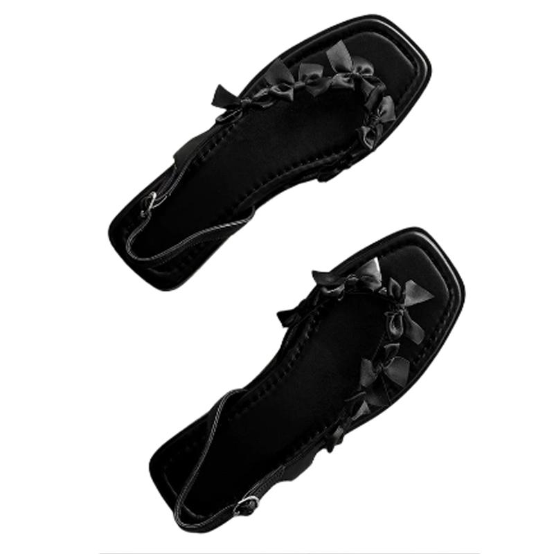 Модные балетки с бантом Женские сандалии с перемычкой между пальцами Повседневная модная обувь Летняя обувь для ходьбы Уютная обувь Женские тапочки Тренд 2025 Бренд Женские Zapatos