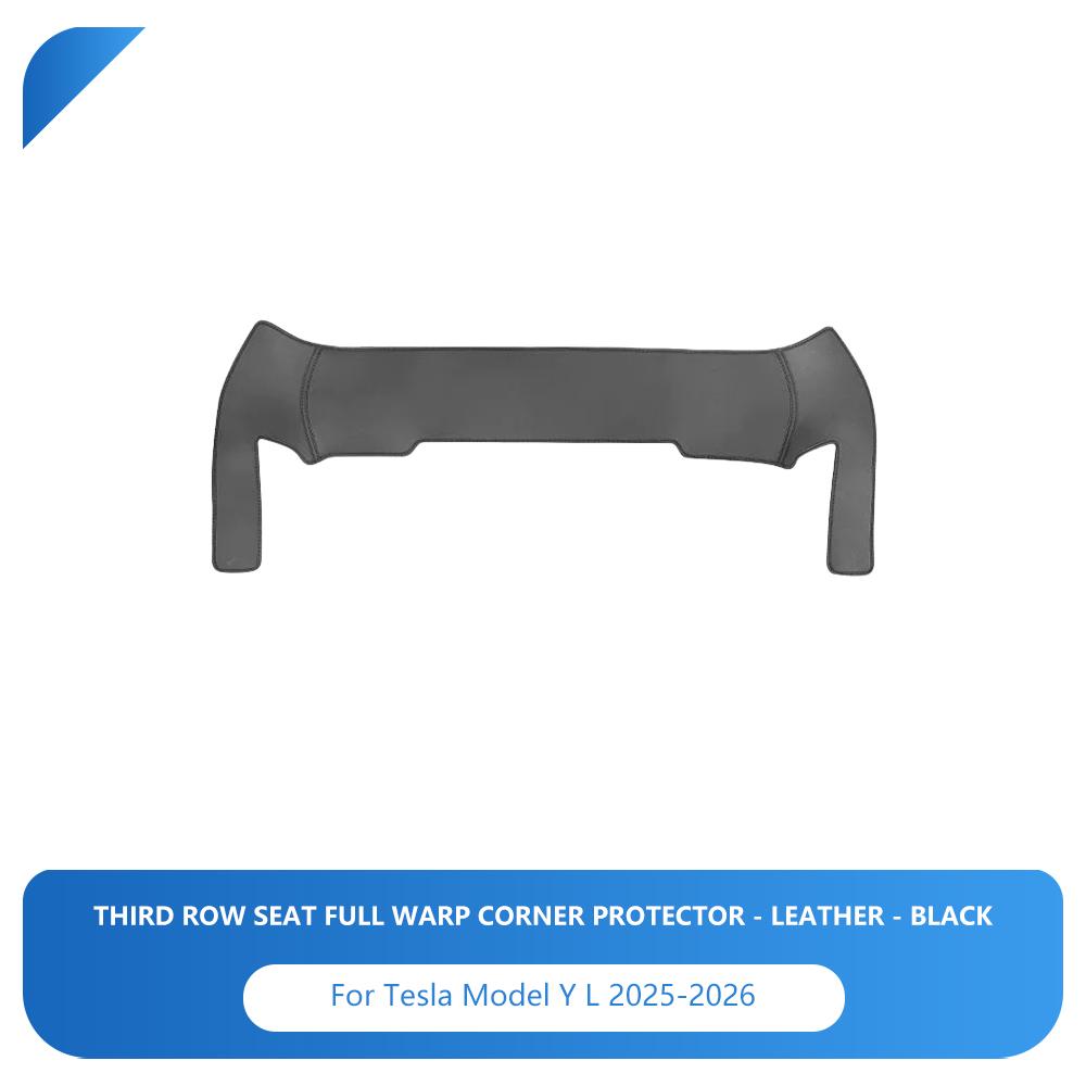 Heenvn For Tesla Model Y L 6-Seater 2025 2026 6Pcs Leather Under Seat Corner Guard Seat Anti-Kick Decorative Protector Cover Pad
