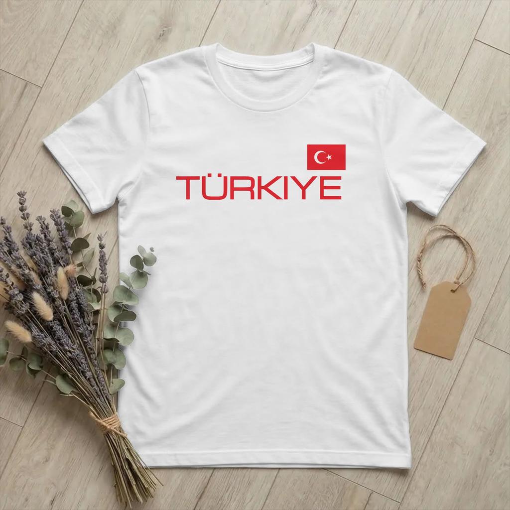 Флаг Турции Сувенир Унисекс Футболка Турецкий Патриот Крутые Футболки С коротким рукавом С круглым вырезом Футболки Чистый хлопок Одежда больших размеров