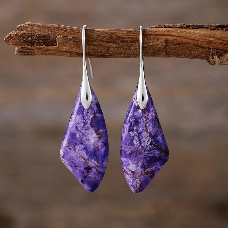 BLINGBAY Women's Pendant Earrings Bohemian Ethnic Vintage Natural Stone Earrings Modern Birthday Party Jewelry Gift