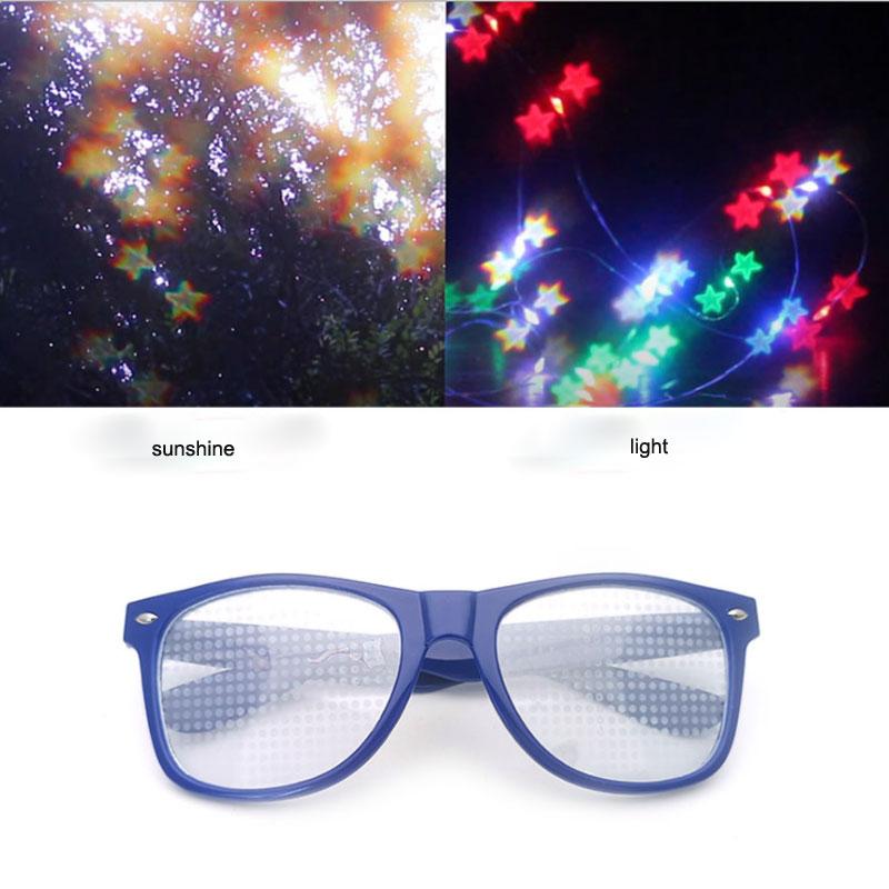 Stars Effects Glasses Watch Lights Change To Love Heart Shape Night Diffraction Eyewear Fashion Party Magic Sunglasses Women Men