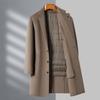 Removable Down Lining Double-sided Cashmere Coat Men's Suit Collar Woolen Coat Mid-length Winter Dad Windbreaker