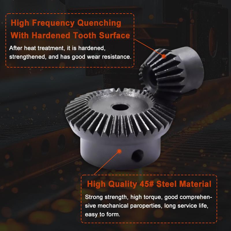 1 Pair Of 90-Degree Transmission Bevel Gears 1M15 Teeth + 30 Teeth Process Hole 6mm Precision Bevel Gear Ratio 1:2