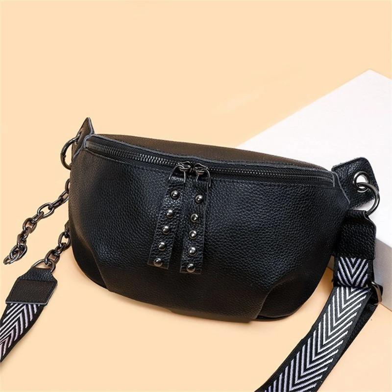 Genuine Leather Moon Chest Bag for Women Luxury Brand Crossbody Sac Female Soft Cowhide Shoulder Messenger Bags Waist Packs Hot