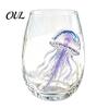 Octopus Wine Glass Tumbler, 350ml Stemless Glass, Whale Dolphin Turtle Decorative Bar Accessories Sea Creature Drinking Cup, Handcrafted Glassware for