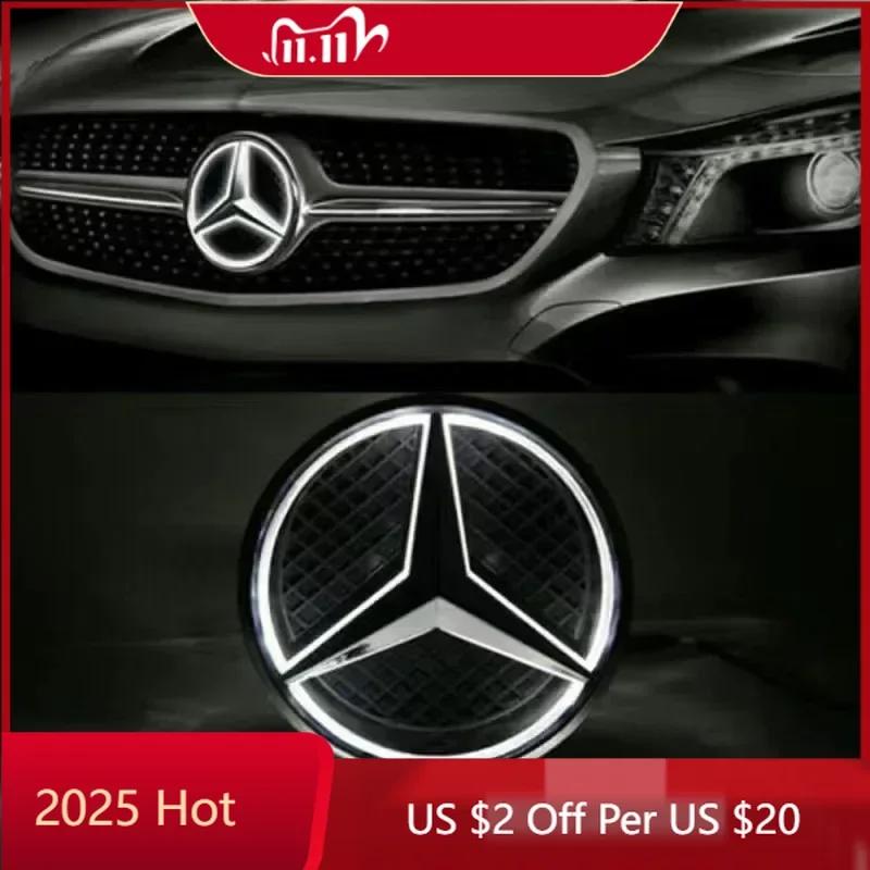 CDW1 For Mercedes Benz White Blue Red Light Car Front Grilled Star Emblem LED Illuminated Logo for Mercedes Benz W204 GLK300 GLK350 G