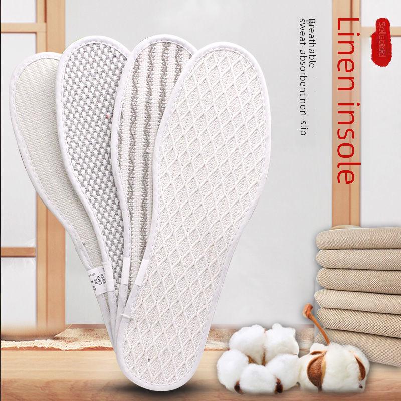 Дезодорирующие стельки Buyun из хлопка и льна: Дышащие, впитывающие пот, мягкие, изготовленные вручную стельки для мужчин и женщин