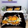 3pcs Garfield Cartoon Character Bedding Set, Including 1 Quilt Cover and 2 Pillow Shams, Without Filling, Soft and Comfortable Home Bedroom