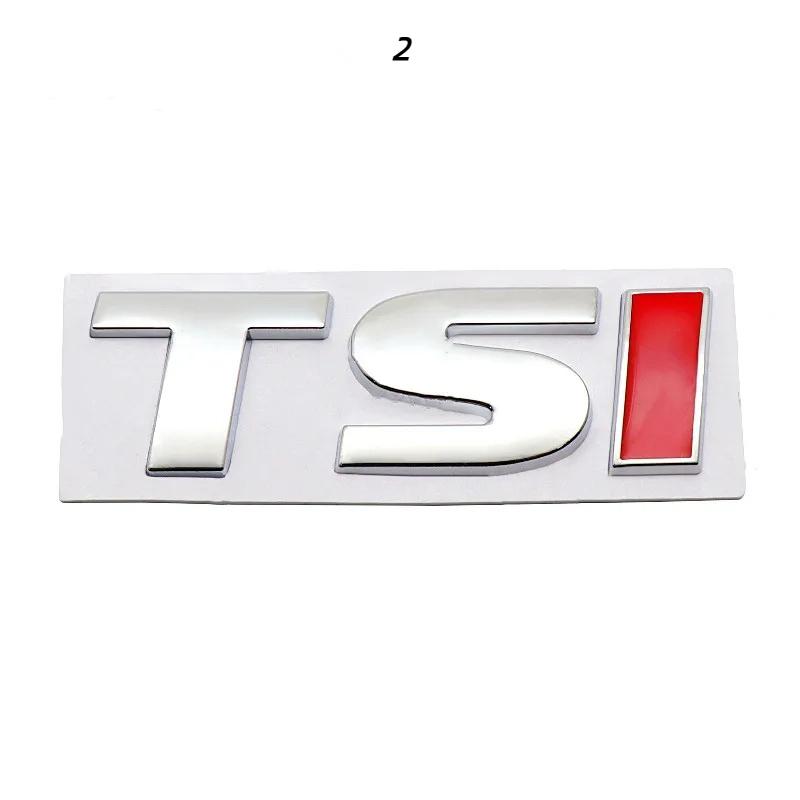 1pcs 3D Metal TSI Letter Rear Trunk Emblem Badge Stickers Decal Car Styling For Polo Golf 5 6 7 CC Passat B5 B6 Bora