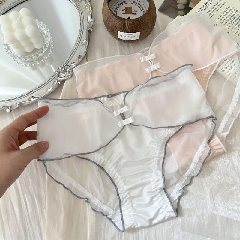 Нижнее белье Girl Pure Desire Wind Satin, летние тонкие милые сетчатые женские треугольные трусики