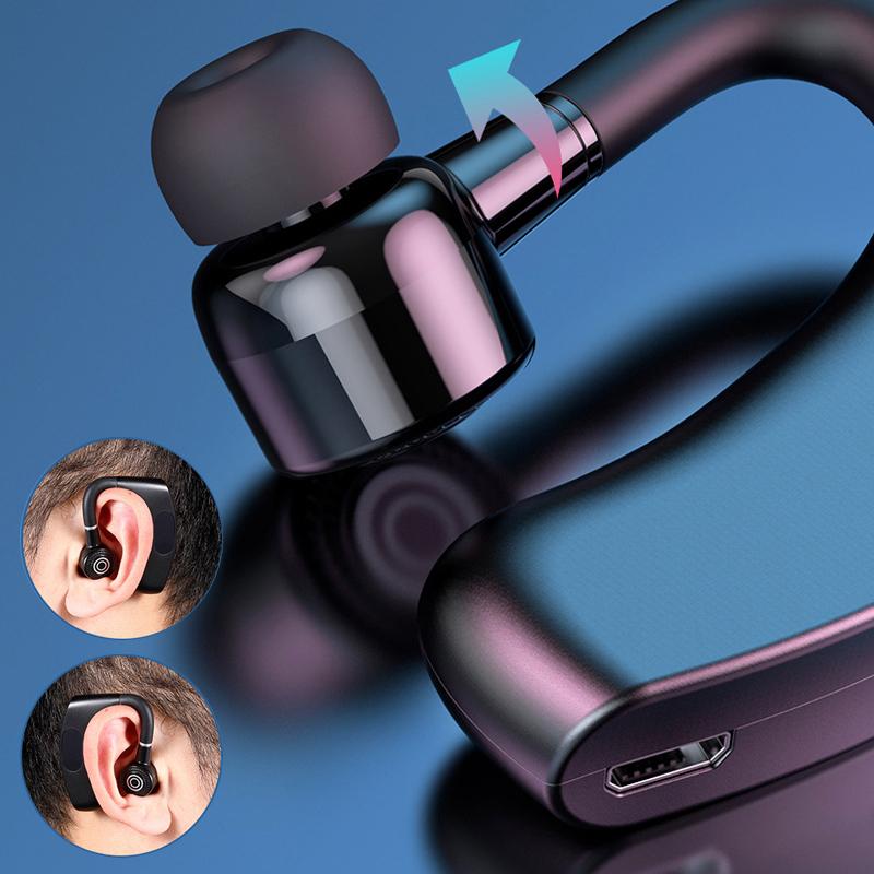 Wireless Bluetooth 5.2 Earphone Ear Hook Headset LED Display Business Headphones HiFi Stereo Waterproof Earbuds