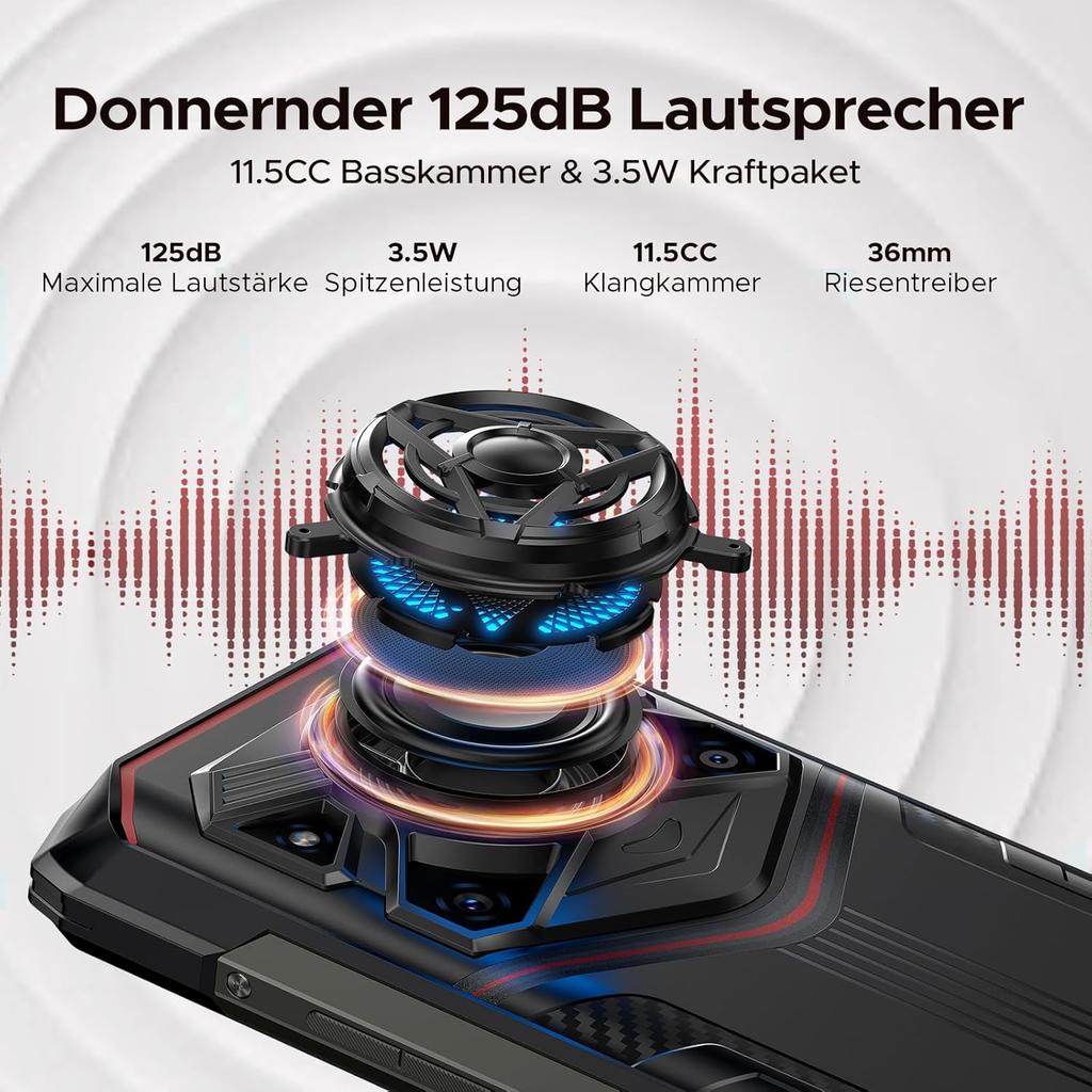 DOOGEE Blade 20 Play Outdoor Mobile Phone, 10300mAh, 32(8+24)GB 256GB, 6.6 Inch,125 DB Speaker