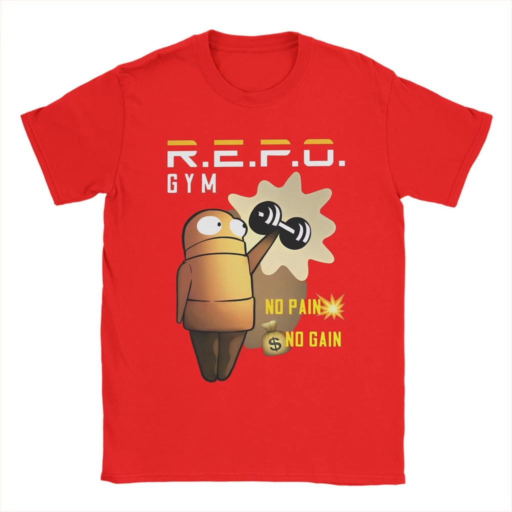 Men Join The REPO GYM No Pain No Gain T Shirt Hot Game Repo Robot Cotton Merch Short Sleeve Round Neck Tee Plus Size Top Y2k