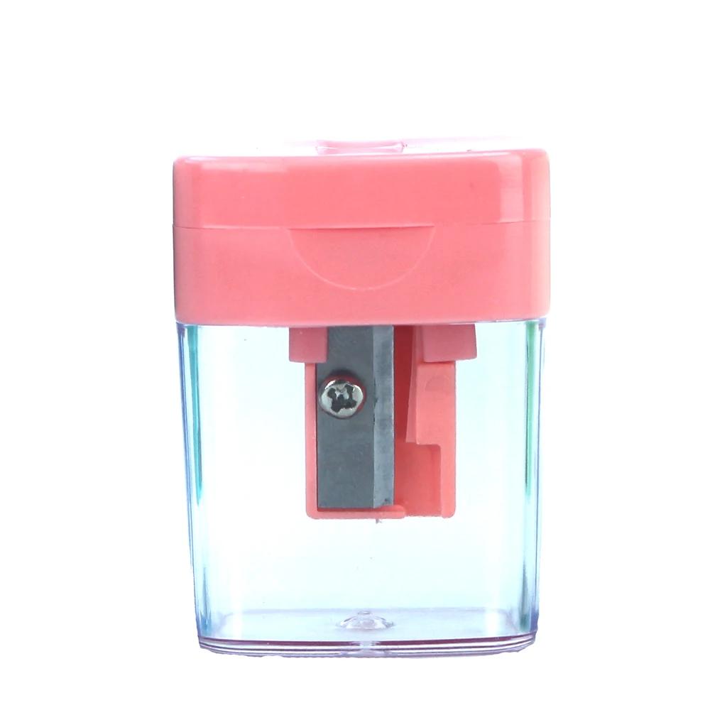 Школьные канцелярские товары призы для учеников двухдырочная многофункциональная точилка для карандашей цвета макарон с крышкой 613A-2-MC