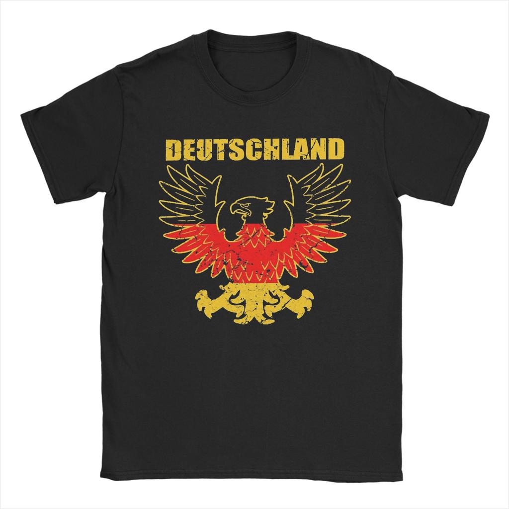 Мужские футболки Германия Deutschland Немецкий флаг Забавные Чистый хлопок Футболки с коротким рукавом Футболка Круглый вырез Одежда Уникальные