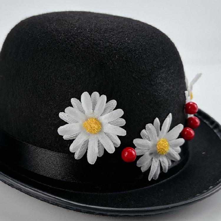 Magicians Hat With Reinforced Felts Soft Bowtie Gloves and Glasses Set Costume Accessory For Long Duration Shows And Event