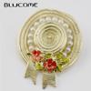 Alloy Vintage Flower Pearl Enamel Pins Literary Style Straw Hat Brooch for Woman Man Christmas Gifts
